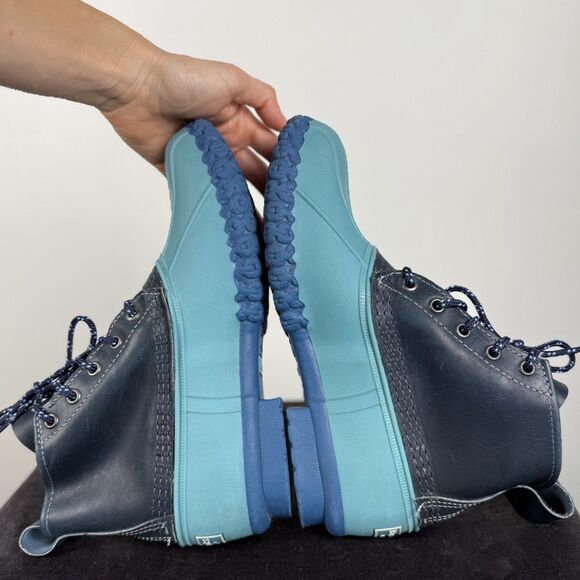 Beanie L.L. Bean Aqua Blue Snow Duck Boots - Womens 8-8.5 / Kids 6M, Maine USA - Picture 6 of 12